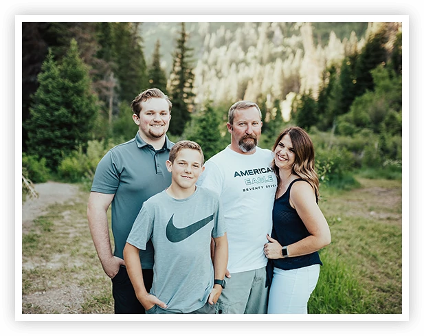 Will Kennedy, owner of Monarch Air, with his family in the Utah mountains